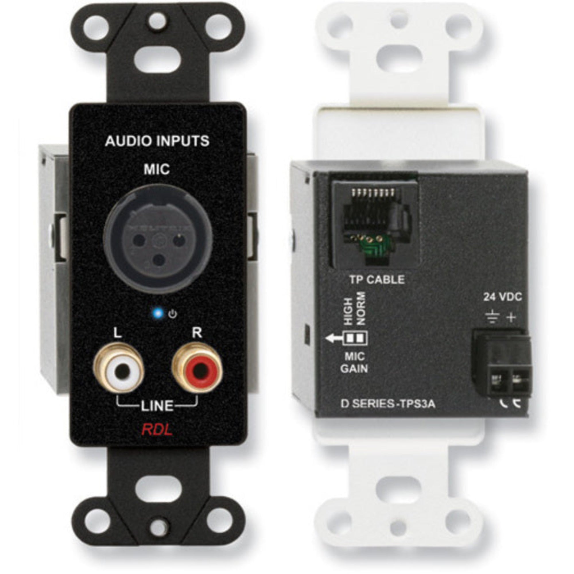 RDL DB-TPS3A Active Three-Pair Sender on Decora Plate (Black)