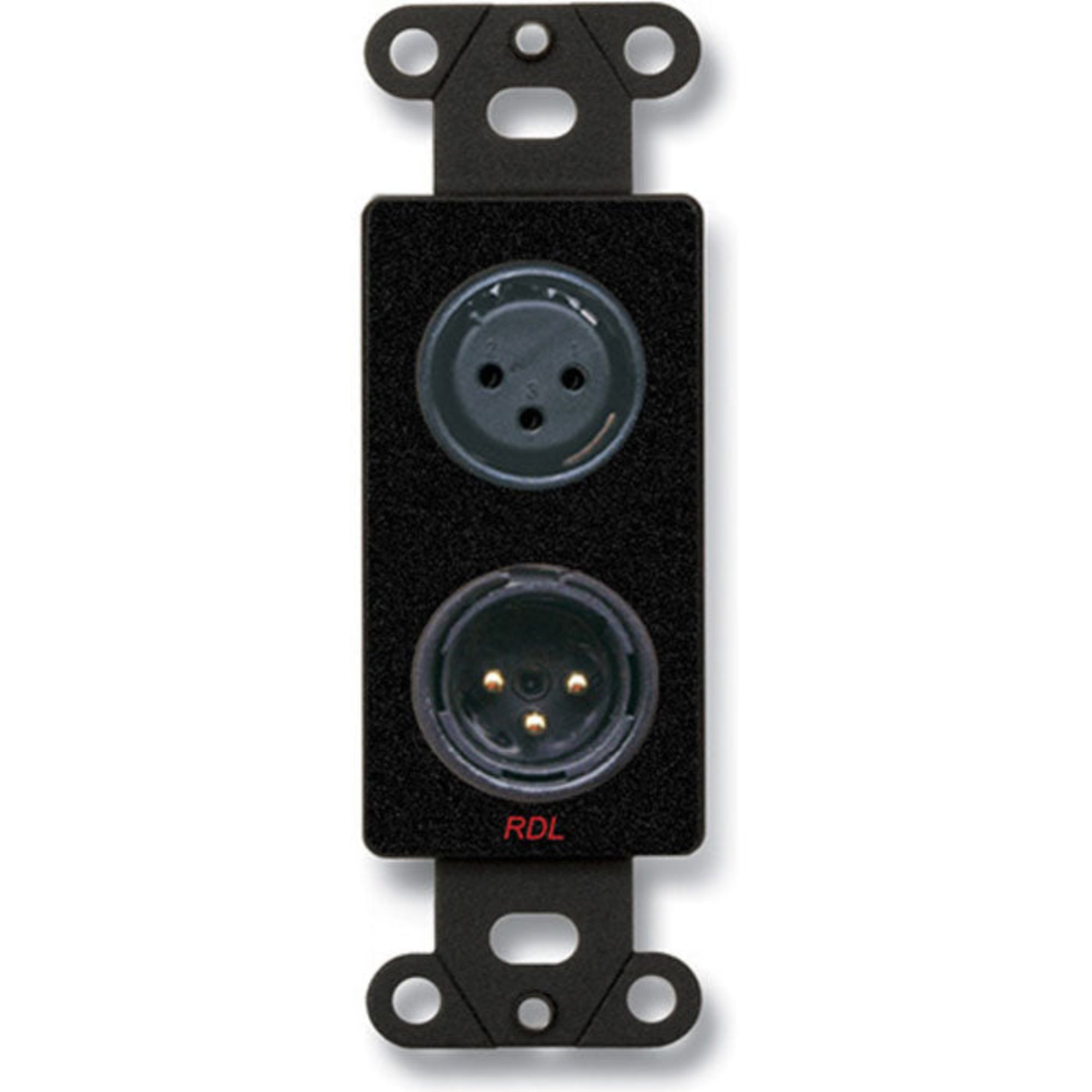 RDL DB-XLR2 XLR 3-Pin Female & 3-Pin Male on Decora Plate (Black)