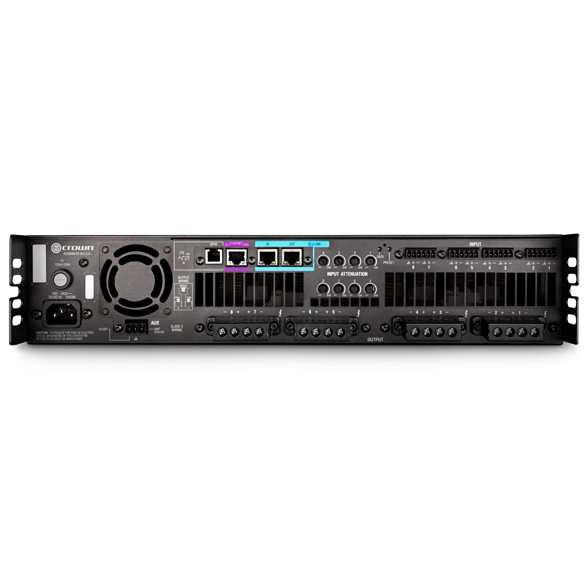 Crown DCi 8|300N DriveCore Install Network Series 8-Channel Power Amplifier with BLU Link (300W)
