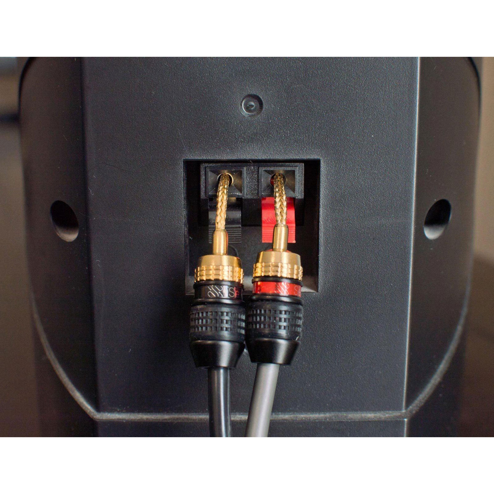 Sewell Deadbolt Gold Plated Compression Flex Pin Speaker Plugs Bi-Wire Kit (2 Red & 2 Black)