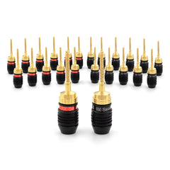 Sewell Deadbolt Gold Plated Compression Flex Pin Speaker Plugs Box of 12 Pairs (12 Red & 12 Black) Image 1