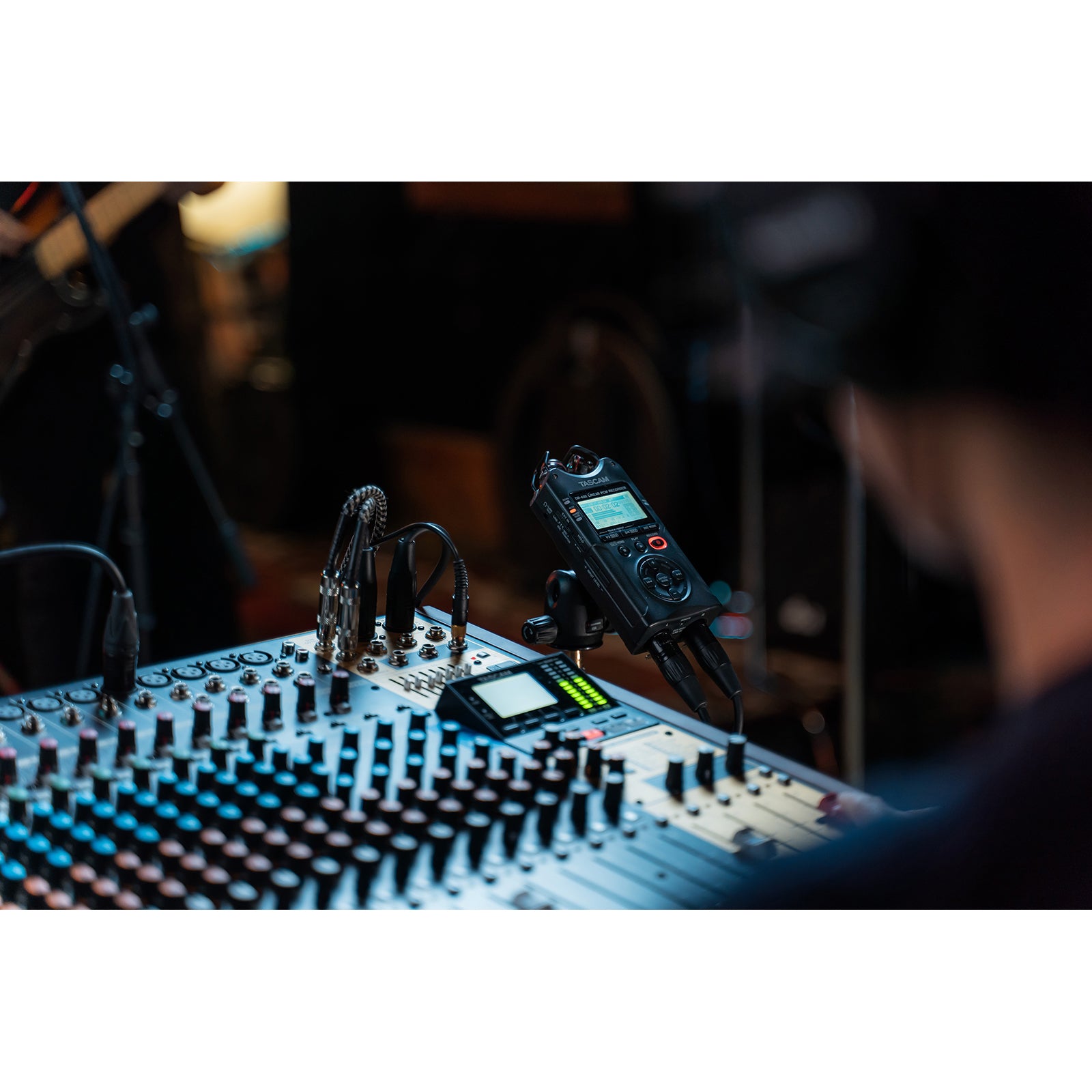 Tascam DR-40X 4-Channel / 4-Track Portable Audio Recorder with Adjustable Stereo Microphone