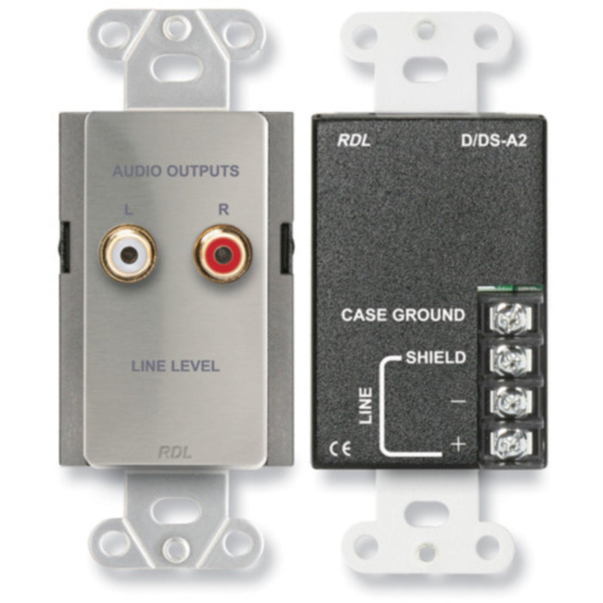 RDL DS-A2 Line Output Assembly on Decora Plate (Stainless Steel)