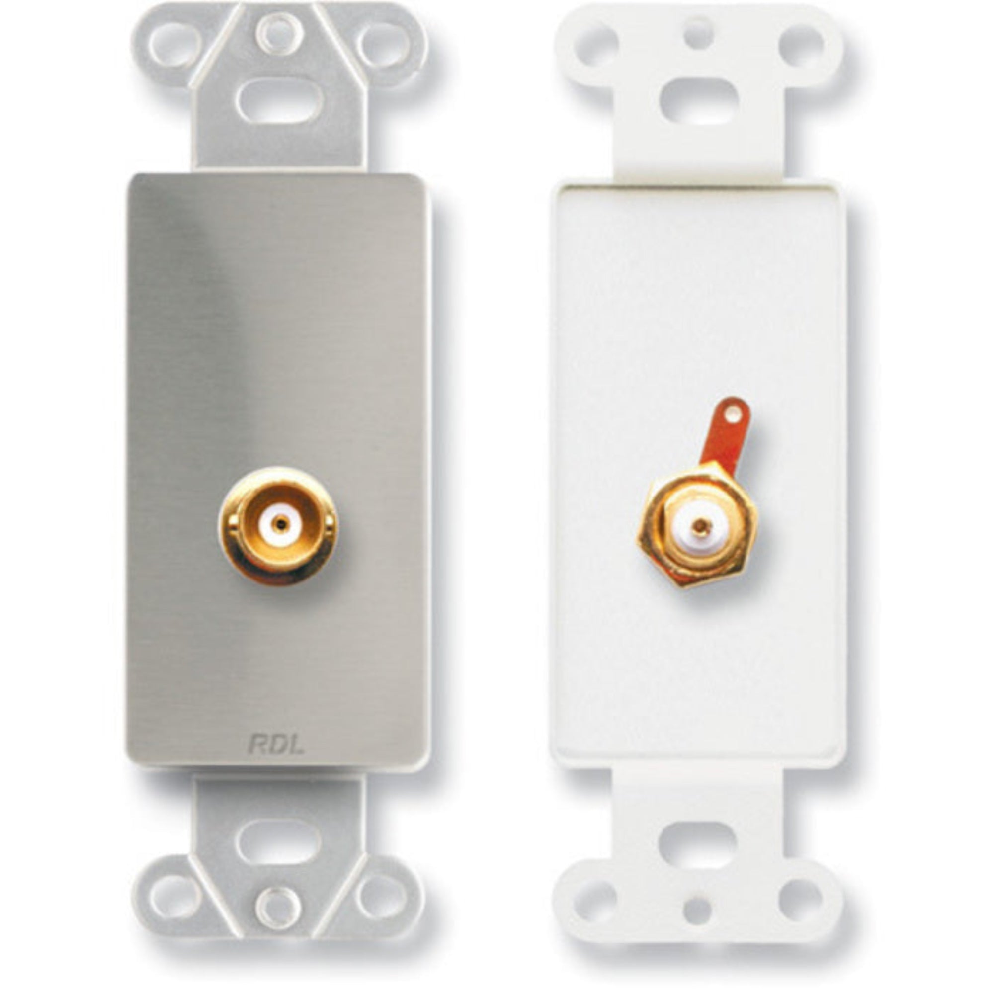 RDL DS-BNC Female BNC Jack on Decora Plate (Stainless Steel)