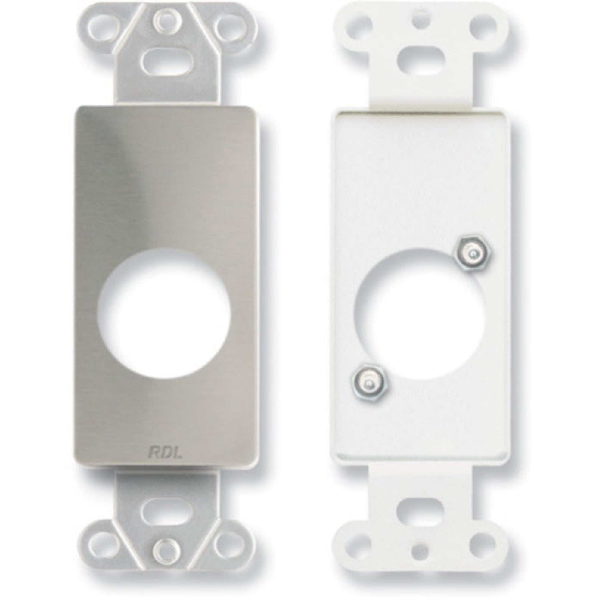 RDL DS-D1 Decora Plate Punched for Single Neutrik D-Shape Connector (Stainless Steel)