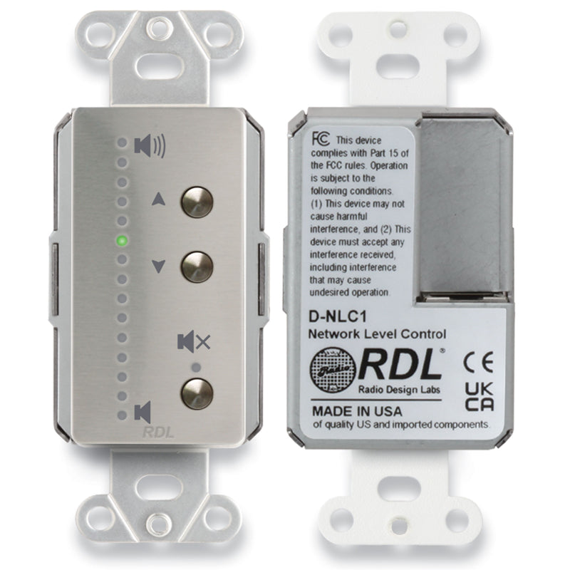 RDL DS-NLC1 Network Remote Control with LEDS - Dante (Stainless Steel)