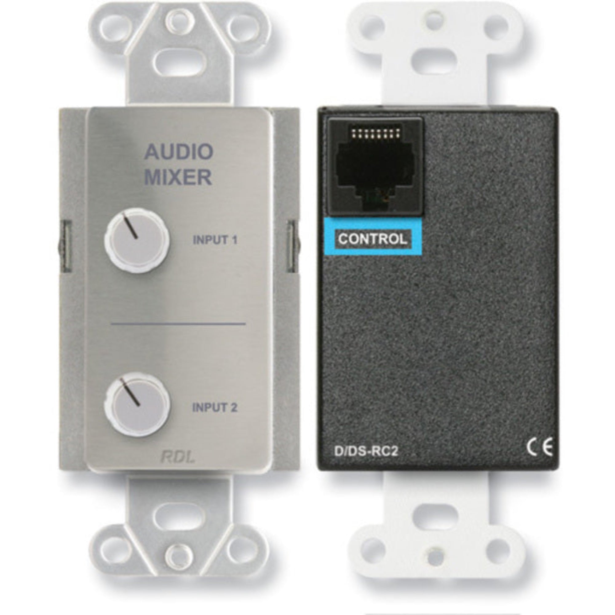 RDL DS-RC2 Remote Audio Mixing Control on Decora Plate (Stainless Steel)