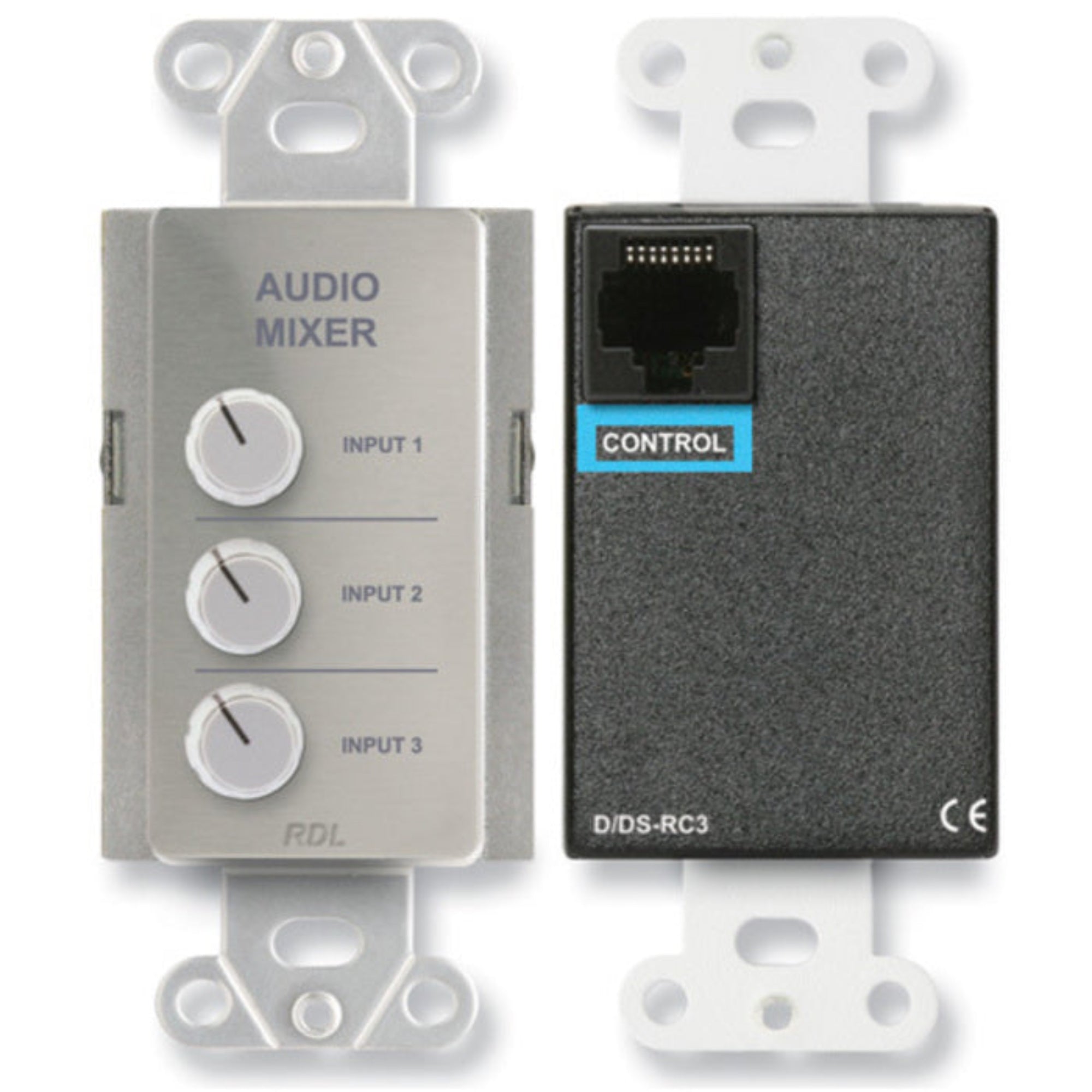 RDL DS-RC3 Remote Audio Mixing Control on Decora Plate (Stainless Steel)