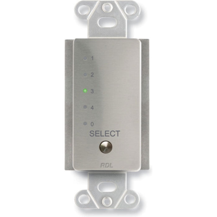 RDL DS-RCS4 Remote Channel Selector on Decora Plate (Stainless Steel)