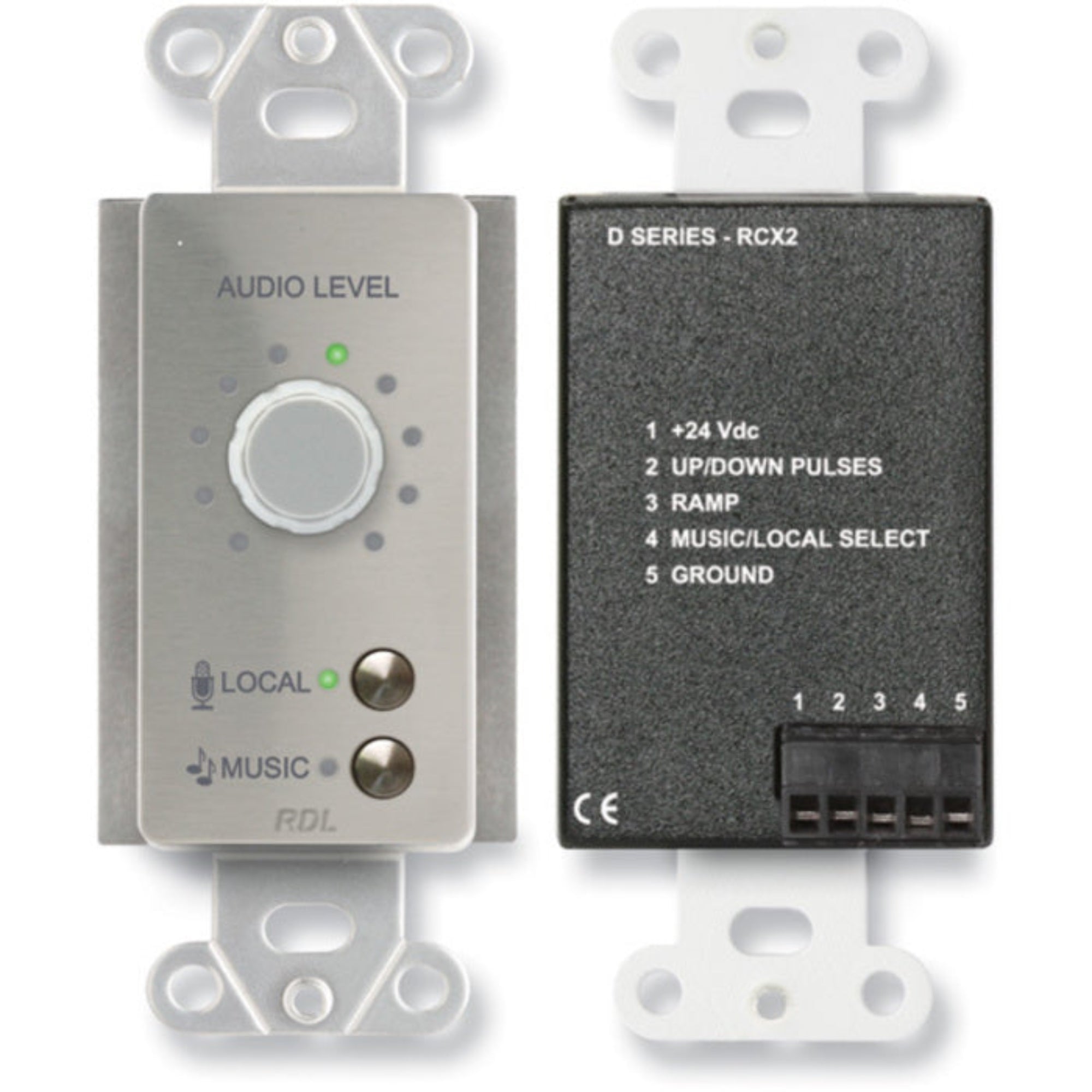 RDL DS-RCX2 Room Control for RCX-5C on Decora Plate (Stainless Steel)