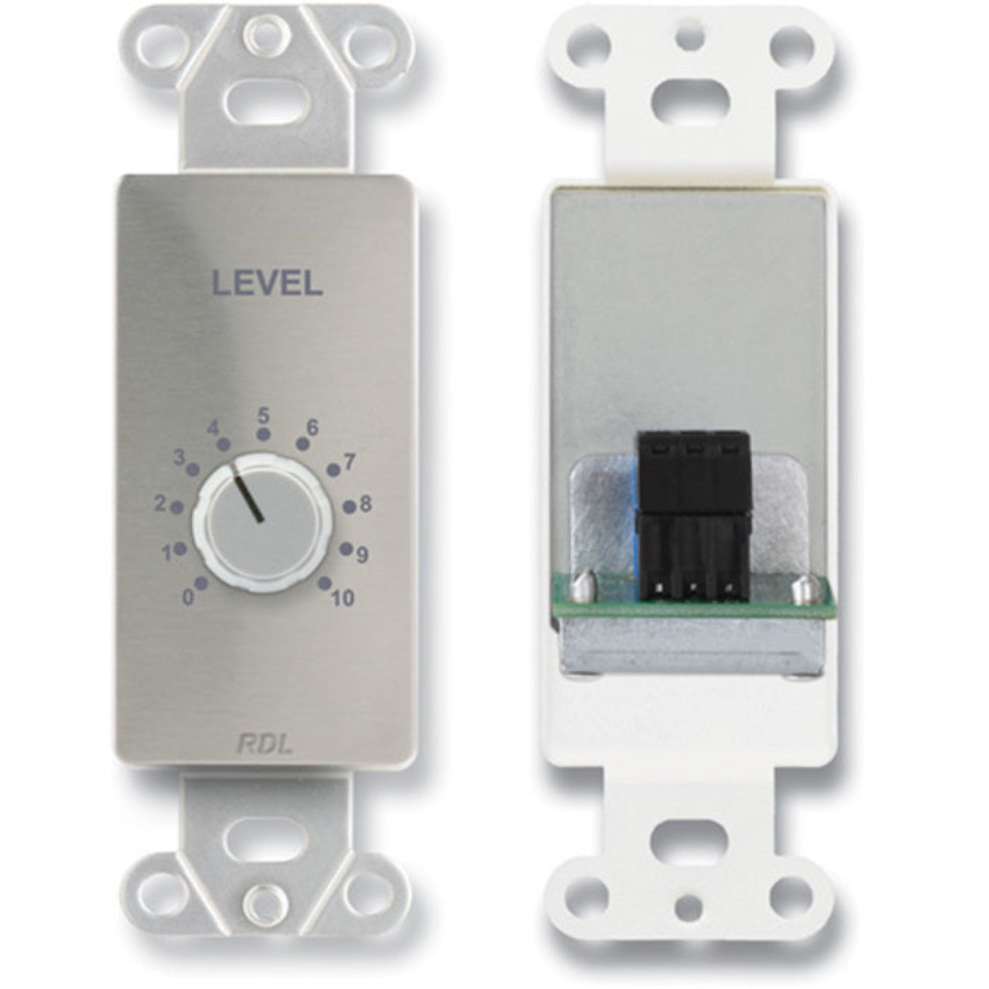 RDL DS-RLC10K Remote Level Control 0 to 10 kOhm on Decora Plate (Stainless Steel)