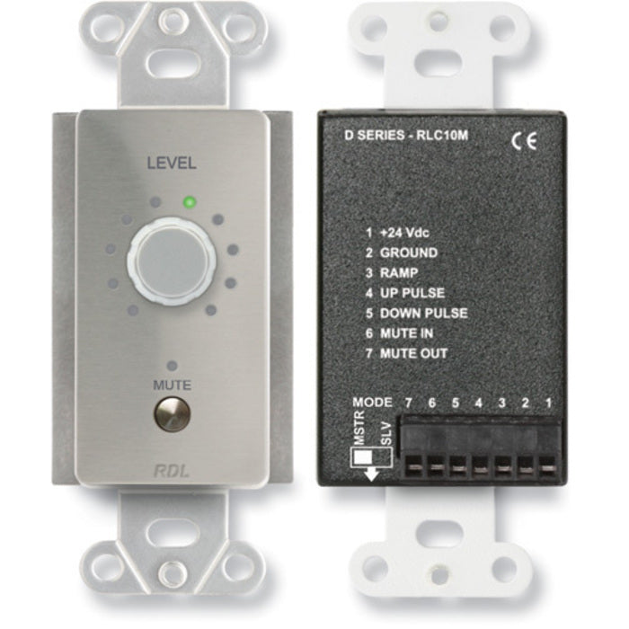 RDL DS-RLC10M Remote Level Control with Muting on Decora Plate (Stainless Steel)