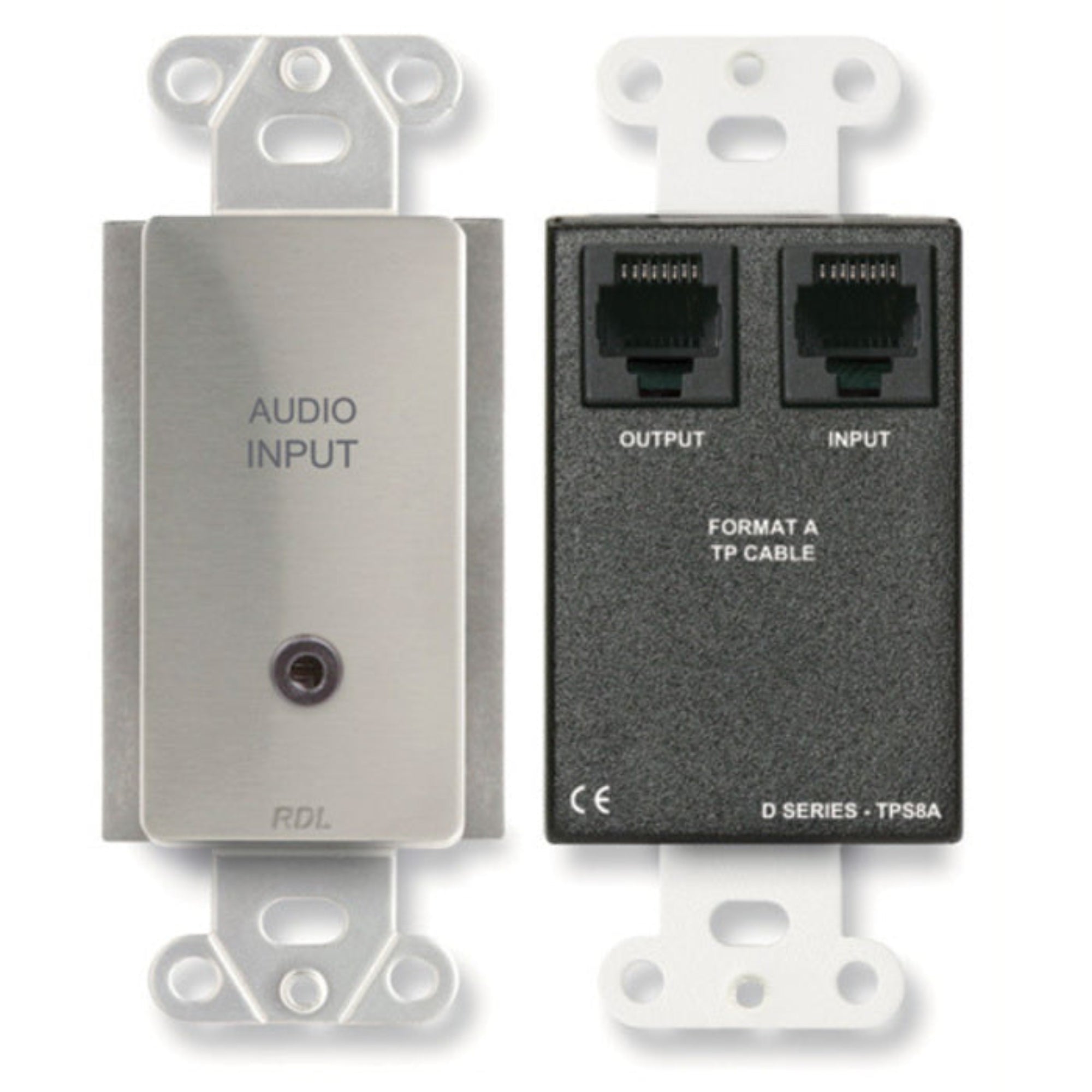 RDL DS-TPS8A Active Two-Pair Sender on Decora Plate (Stainless Steel)