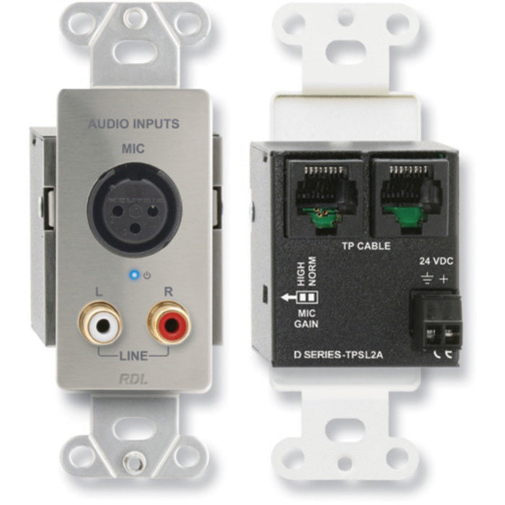 RDL DS-TPSL2A Active Two-Pair Sender on Decora Plate (Stainless Steel)