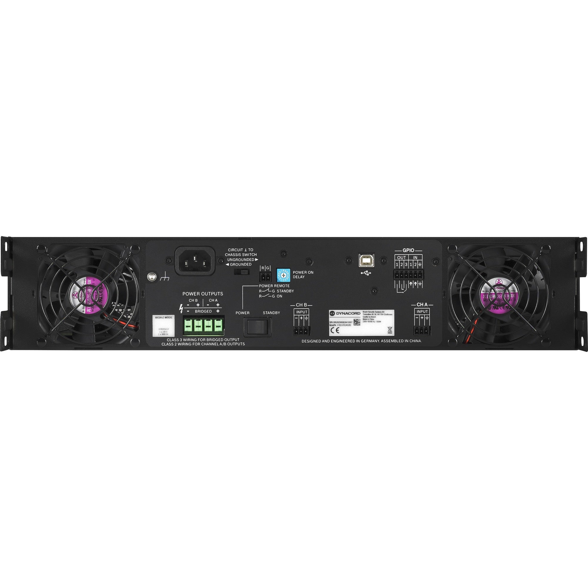 Dynacord C3600FDi Professional DSP Power Amplifier for Fixed Install Applications (2 x 1800W)