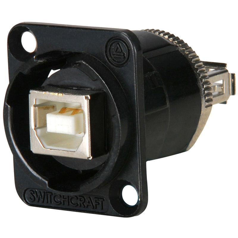 Switchcraft EHUSBABBX USB-A to USB-B Feedthru Connector (Black)