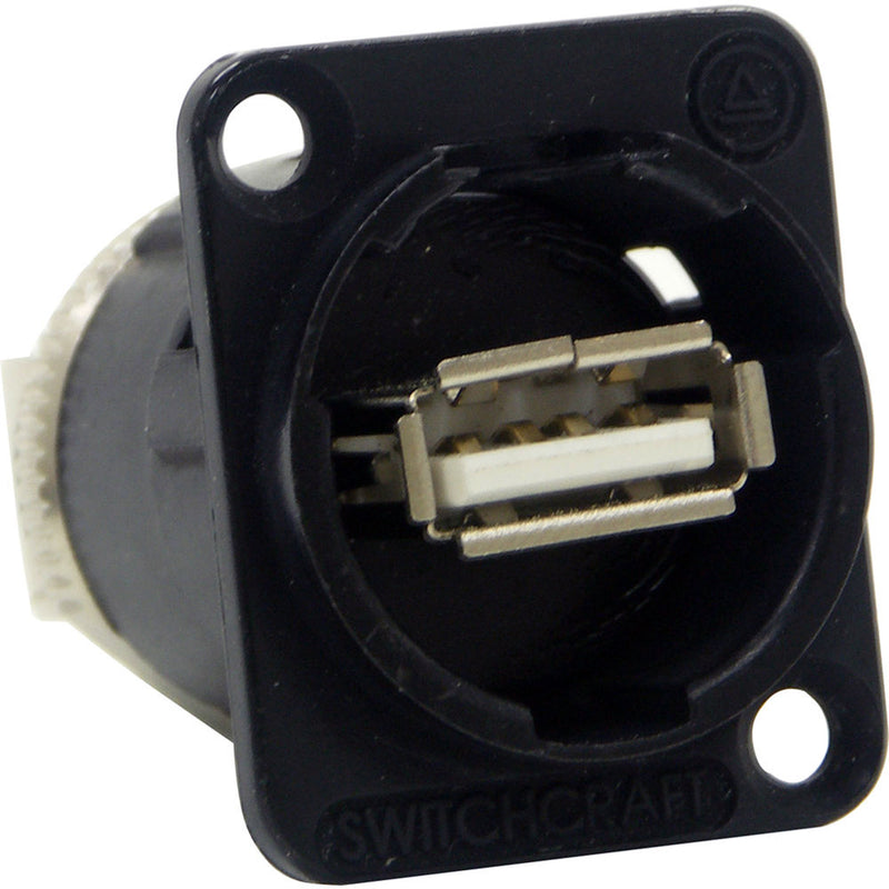 Switchcraft EHUSBABBX USB-A to USB-B Feedthru Connector (Black)
