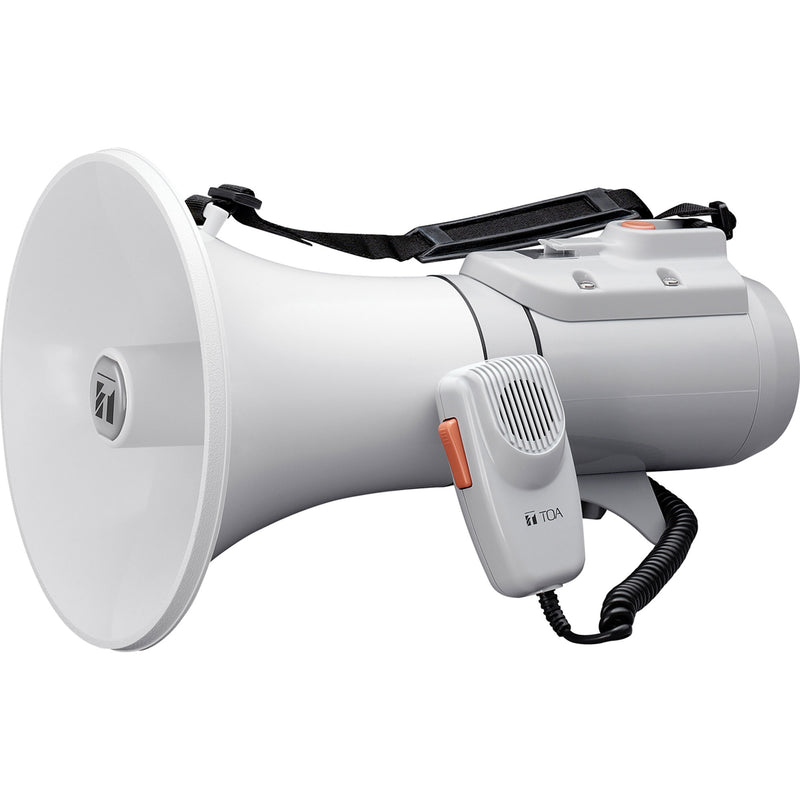 Toa Electronics ER-2215W 15W Shoulder-Held Megaphone with Whistle and Detachable Microphone (Grey)