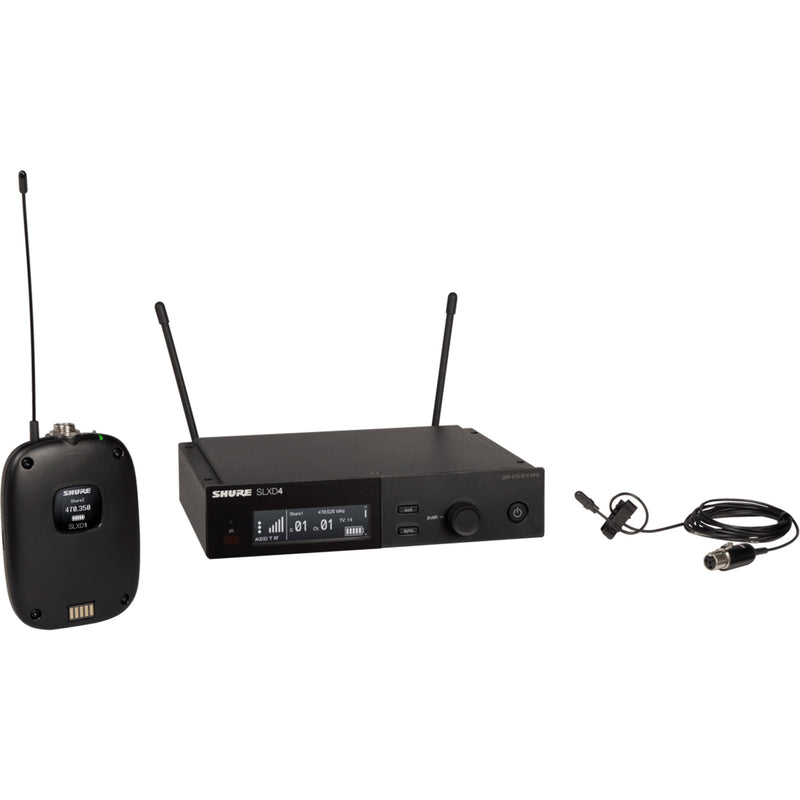 Shure SLXD14/DL4B Digital Wireless DuraPlex Omni Lavalier Mic System (J52: 558-602/614-616 MHz)