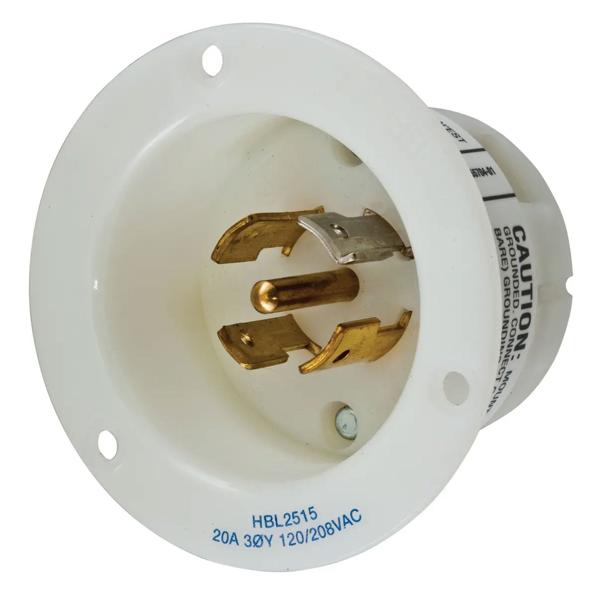 Whirlwind Hubbell HBL2515 Twist-Lock Nema L21-20P Flanged Male AC Electrical Power Inlet