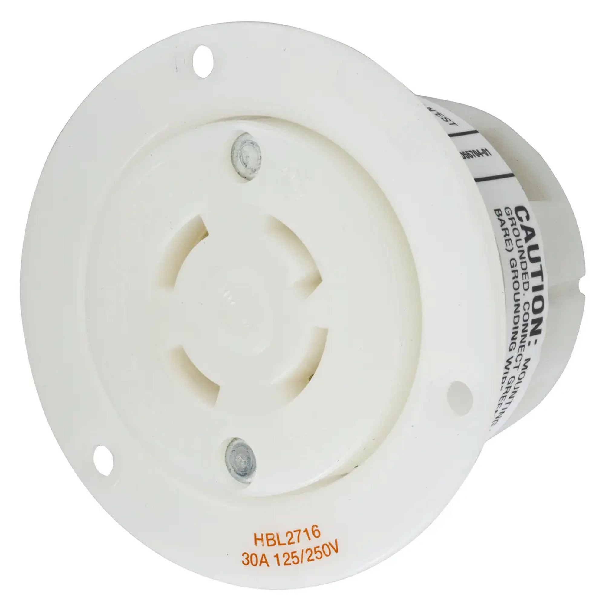 Whirlwind Hubbell HBL2716 Twist-Lock Nema L14-30R Flanged Female AC Electrical Power Receptacle