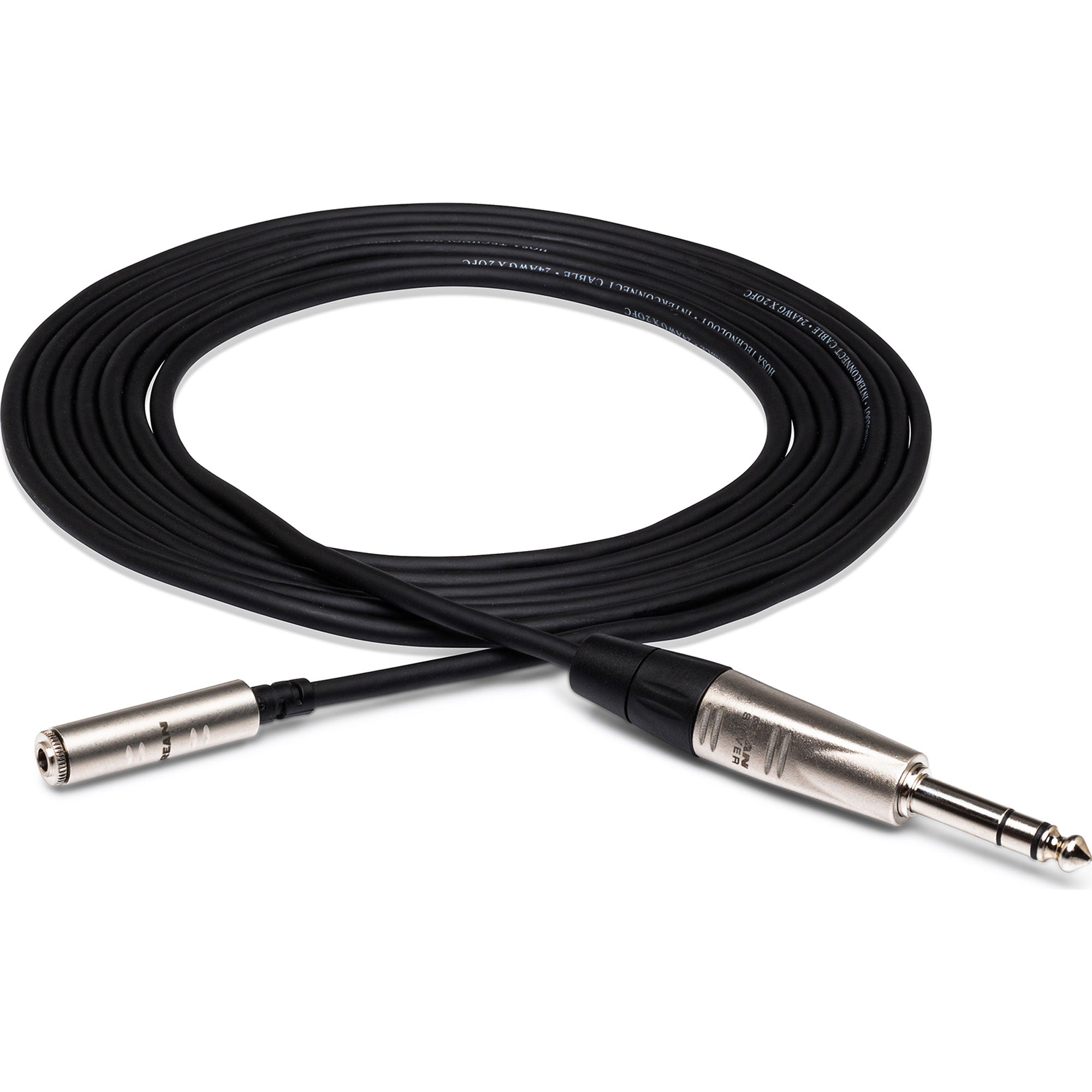 Hosa HXMS-010 REAN 3.5mm TRS Female to 1/4" TRS Male Pro Headphone Adapter Cable (10')