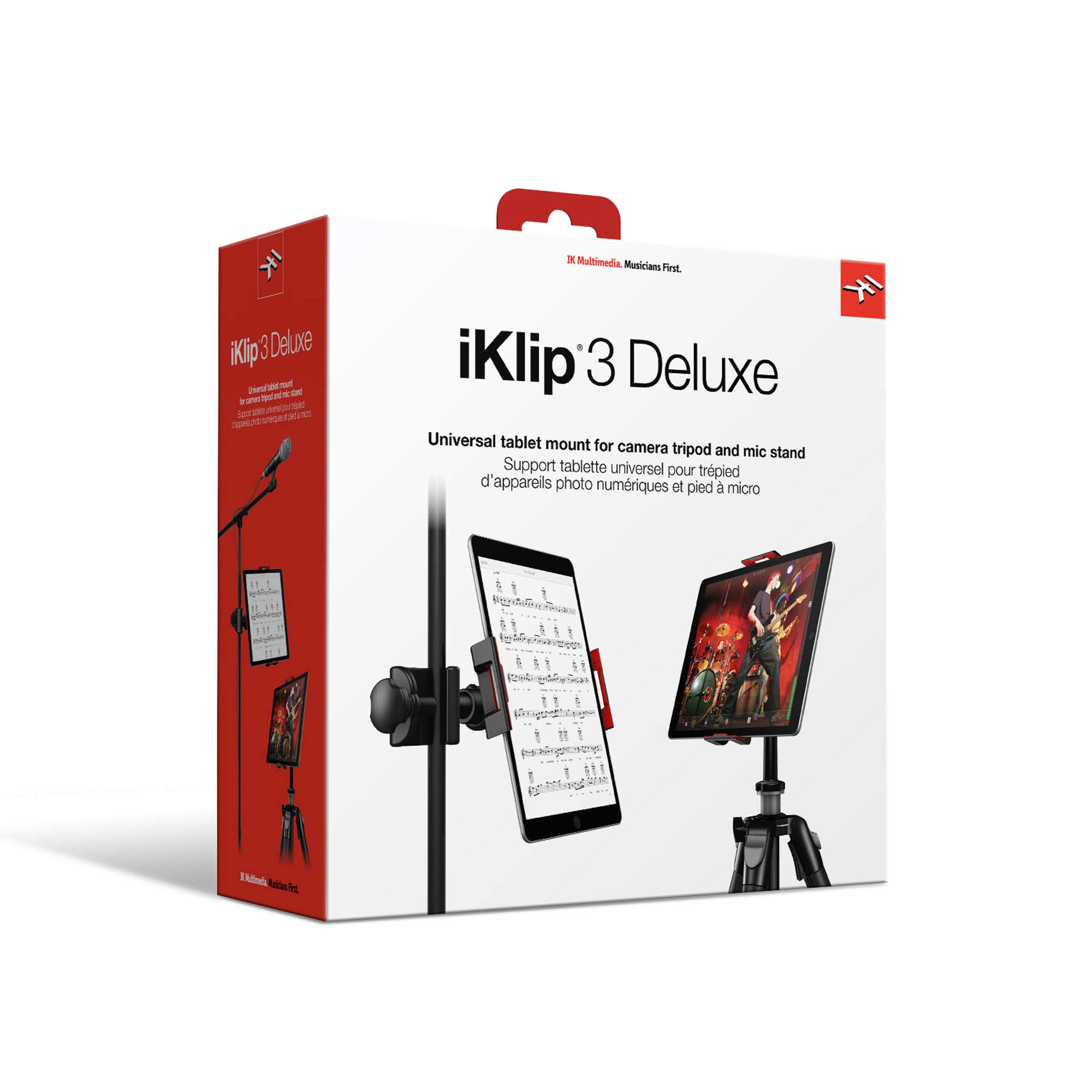 IK Multimedia iKlip 3 Deluxe Universal Tripod Mount and Mic Stand Support for iPad and Tablets