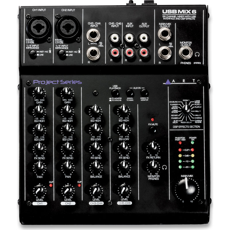 ART USBMix6 Six Channel Mixer and USB Audio Interface
