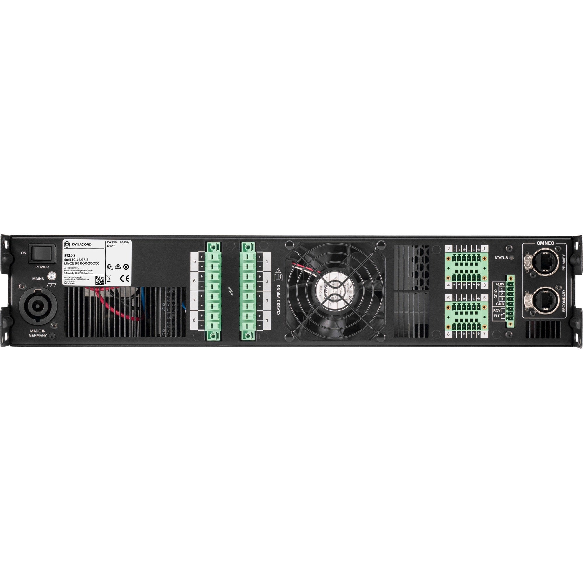 Dynacord IPX10:8 Multi-Channel Power Amplifier for Fixed Install Applications (8 x 1250W)