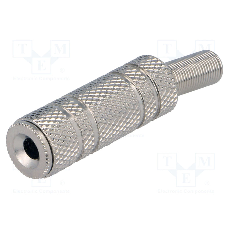CLEARANCE Performance Audio In-Line 3.5mm (1/8") TS Mono Female Jack (Silver, While Supplies Last)