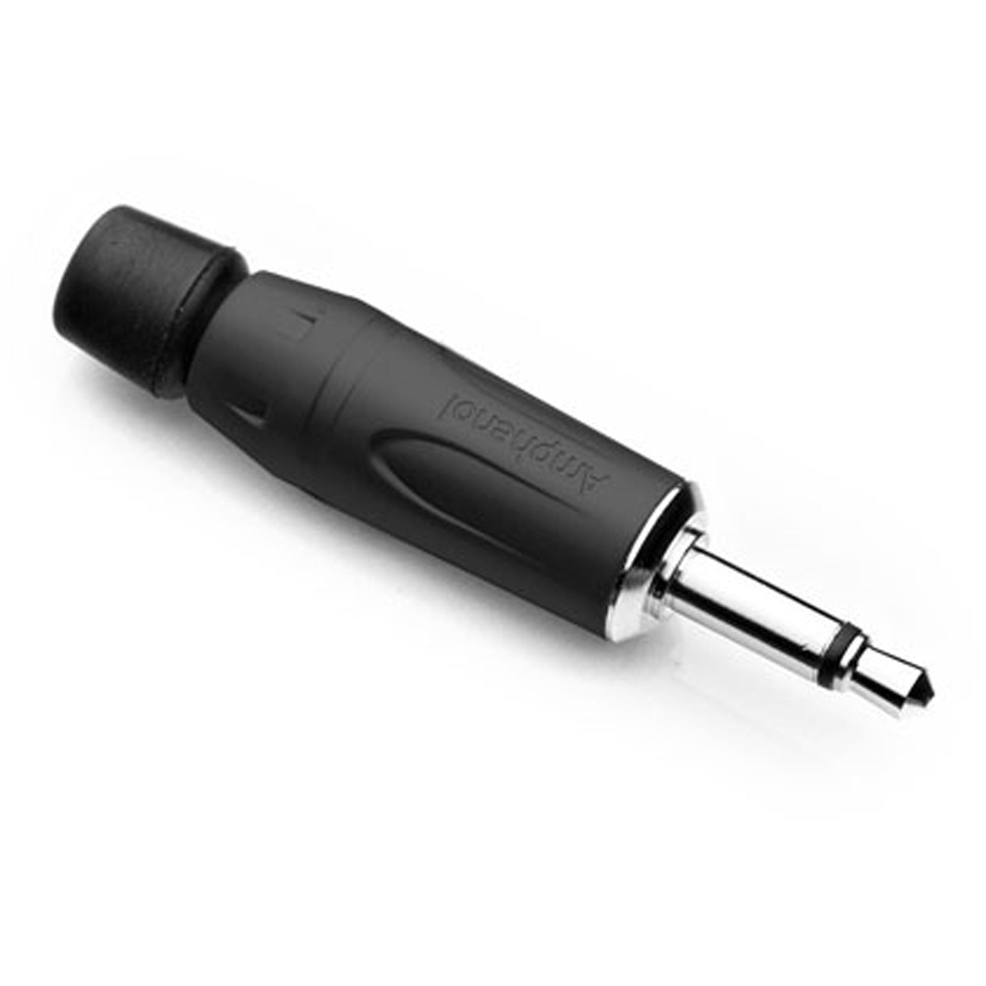 Amphenol KM2PB 3.5mm TS Mono Mini Plug Cable Connector (Black/Silver, 10 Pack)