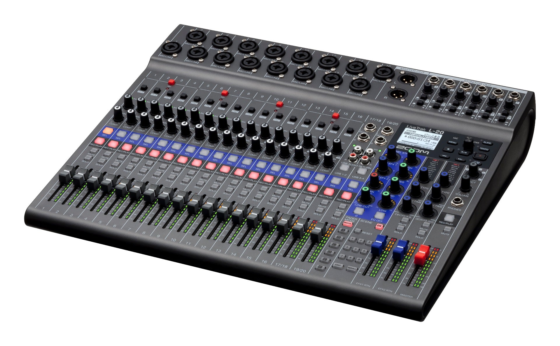 Zoom LiveTrak L-20 20-Channel Digital Mixer and Multitrack Recorder