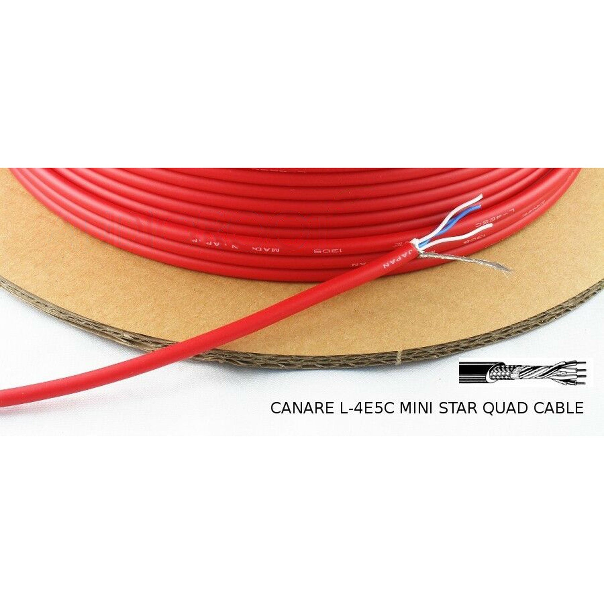 Canare L-4E5C Mini Star Quad Microphone Cable (Red, 656'/200m)
