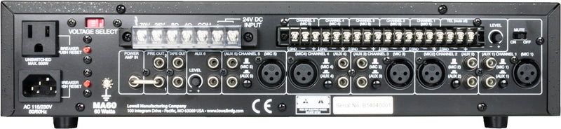 Lowell MA60 Standalone Mixer/Amplifier (60W)