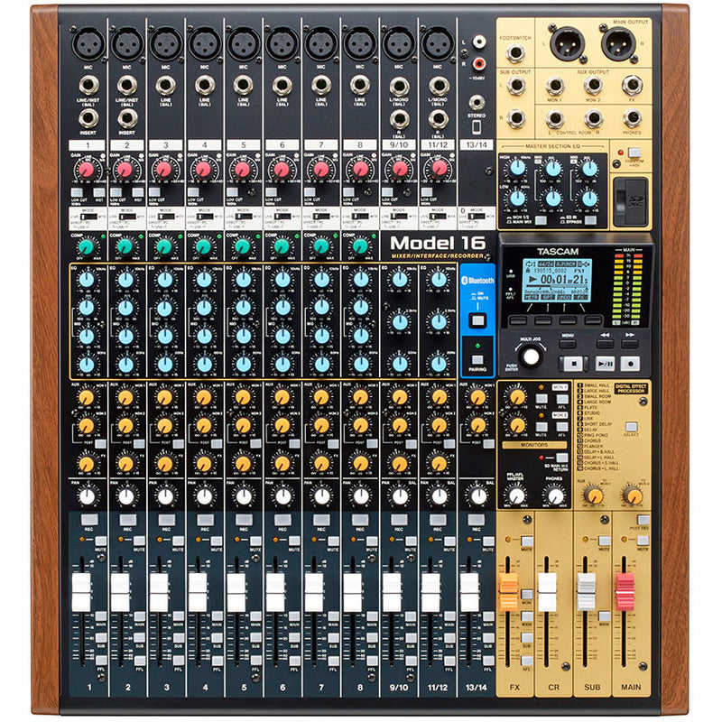 Tascam Model 16 Hybrid 14-Channel Mixer, Multitrack Recorder and USB Audio Interface