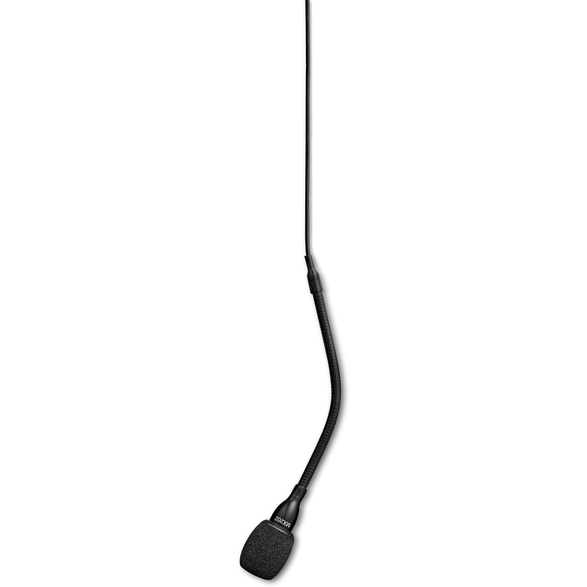 Shure MX202B/S Microflex Supercardioid Hanging Condenser Microphone with In-Line Preamp (Black)