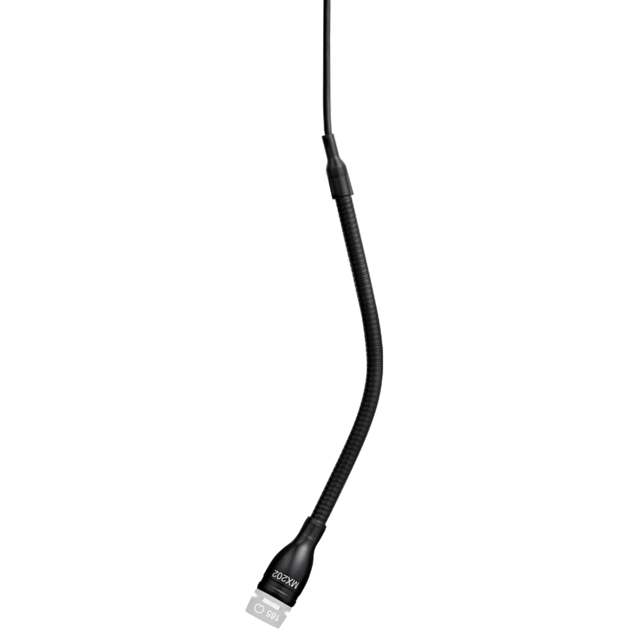 Shure MX202B/N Microflex Hanging Condenser Microphone with In-Line Preamp, No Cartridge (Black)