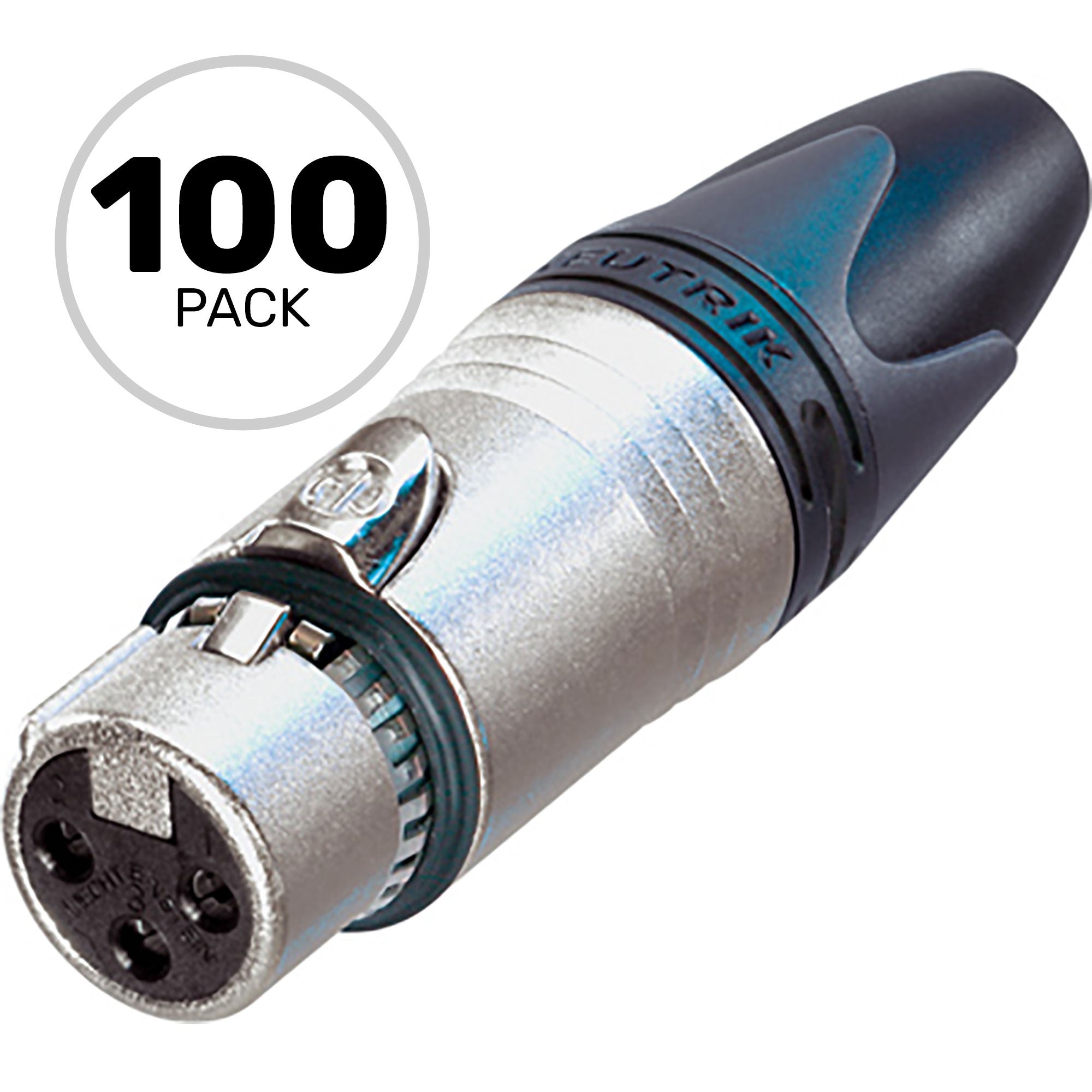 Neutrik NC3FXX-EMC RFI/EMI Protected Female 3-Pin XLR Cable Connector (Nickel/Gold, Box of 100)