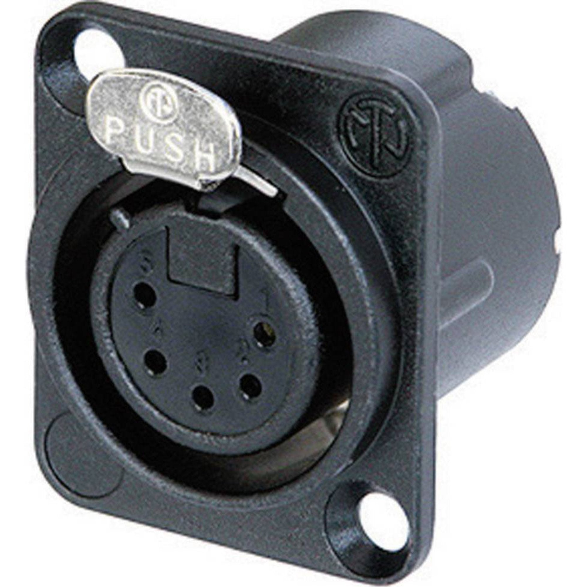 Neutrik NC5FD-LX-B Female 5-Pin XLR Chassis Connector (Black/Gold, Box of 100)