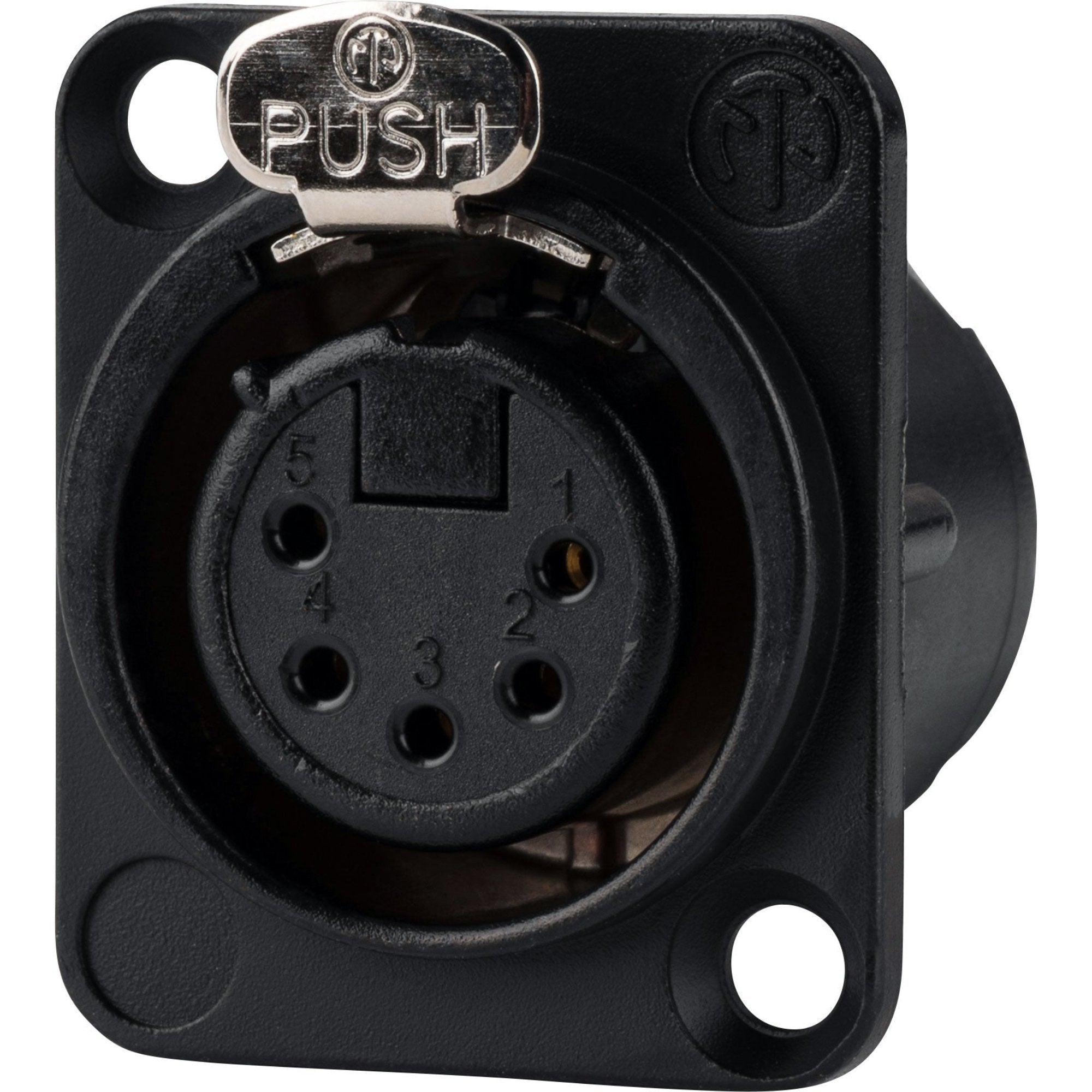 Neutrik NC5FD-LX-B Female 5-Pin XLR Chassis Connector (Black/Gold, Box of 100)