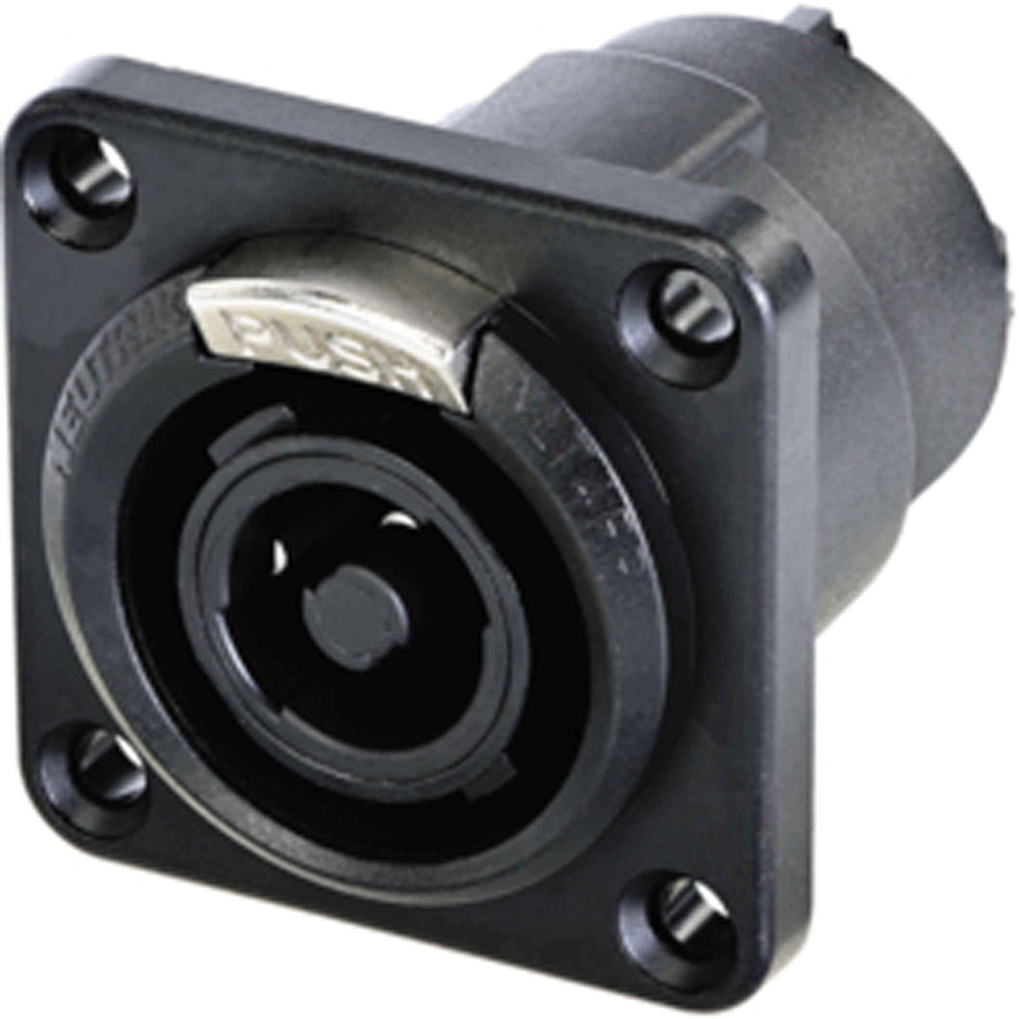 Neutrik NLT4FPXX-BAG 4-Pole Female speakON Panel Mount Chassis Connector (Black/Silver, Box of 25)