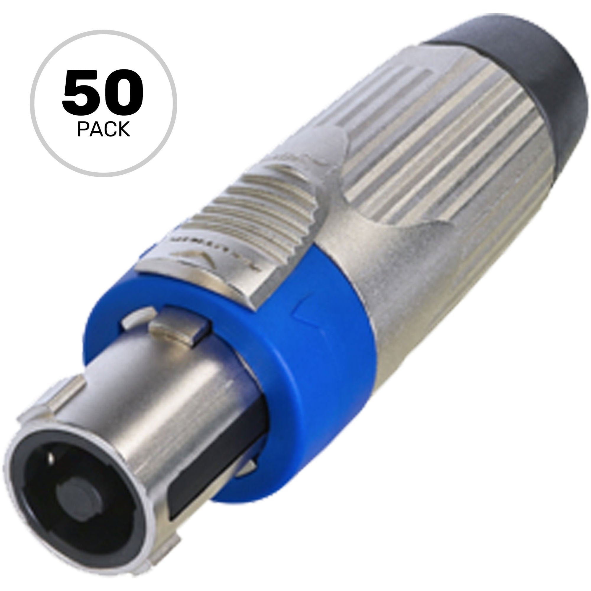 Neutrik NLT4FXX 4-Pole Female Metal speakON Cable Connector (Nickel/Silver, Box of 50)