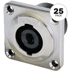 Neutrik NLT4MPXX 4-Pole Male speakON Panel Mount Chassis Connector (Nickel/Silver, Box of 25) Image 1