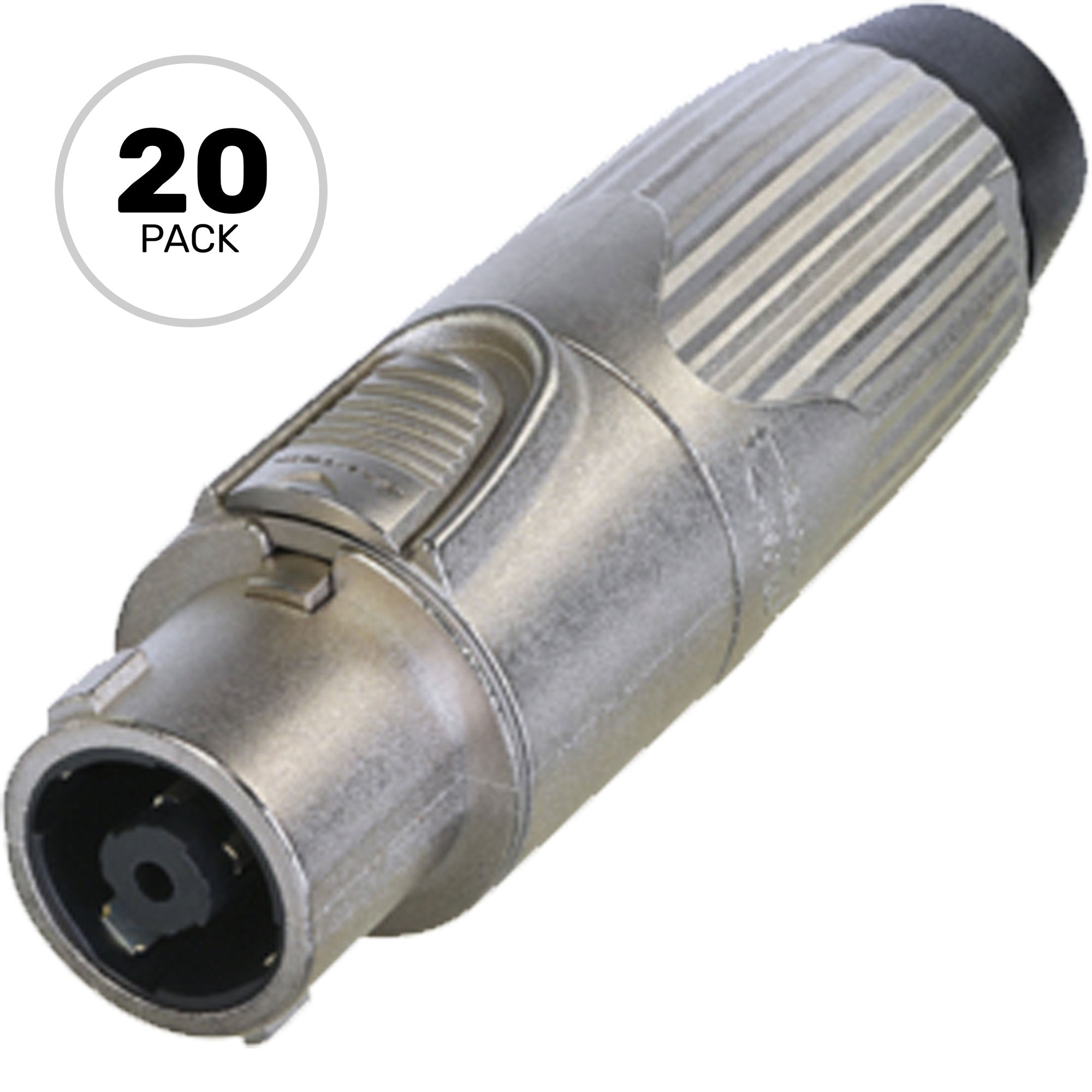 Neutrik NLT8FXX 8-Pole Female Metal speakON Cable Connector (Nickel/Silver, Box of 20)