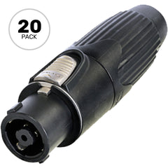 Neutrik NLT8FXX-BAG 8-Pole Female Metal speakON Cable Connector (Black/Silver, Box of 20) Image 1
