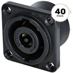 Neutrik NLT8MPXX-BAG 8-Pole Male speakON Panel Mount Chassis Connector (Black/Silver, Box of 40) Image 1