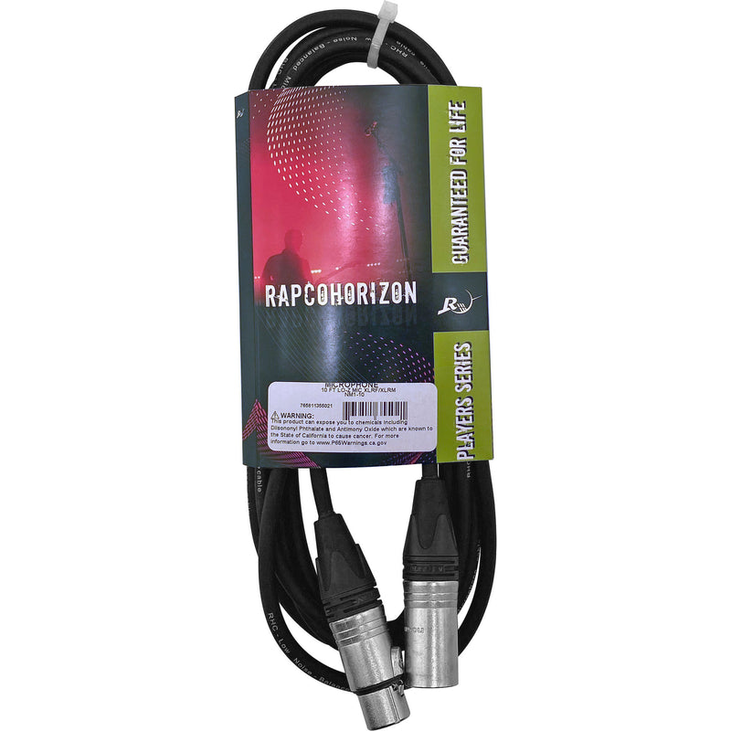 RapcoHorizon NM1-10 Microphone Cable with Neutrik XLR Connectors (10')