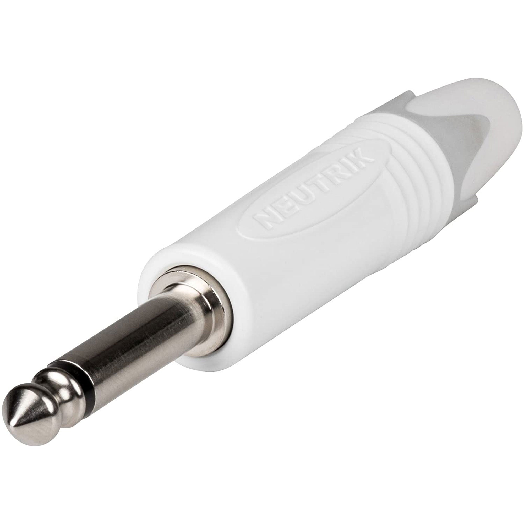 Neutrik NP2X-WT Professional 1/4" TS Mono Phone Plug (White/Silver, Box of 100)