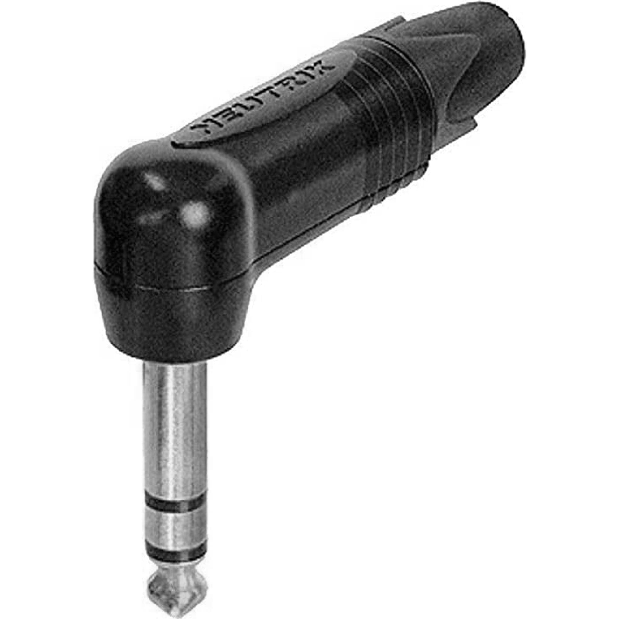 Neutrik NP3RX-BAG Professional Right-Angle 1/4" TRS Stereo Phone Plug (Black/Silver)