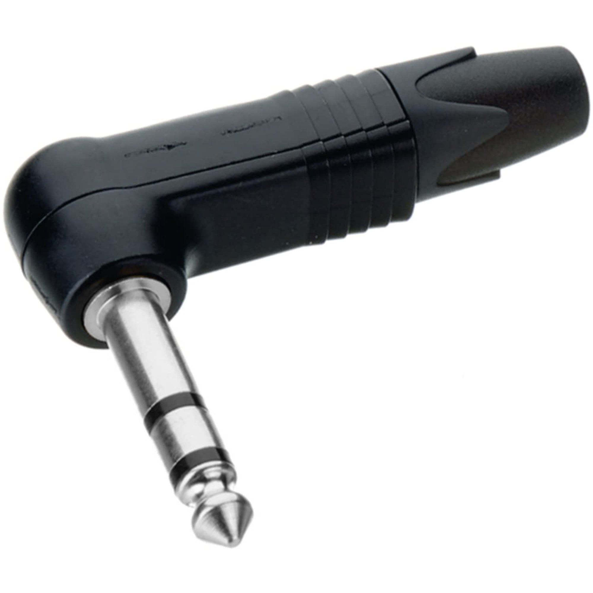 Neutrik NP3RX-BAG Professional Right-Angle 1/4" TRS Stereo Phone Plug (Black/Silver, Box of 25)